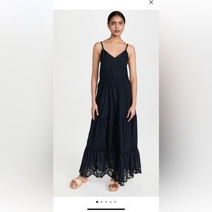 Splendid Navy Kora Eyelit Maxi Dress, NWOT